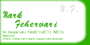 mark fehervari business card